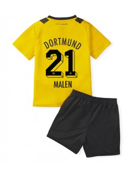 Borussia Dortmund Donyell Malen #21 Heimtrikotsatz für Kinder 2022-23 Kurzarm (+ Kurze Hosen)
